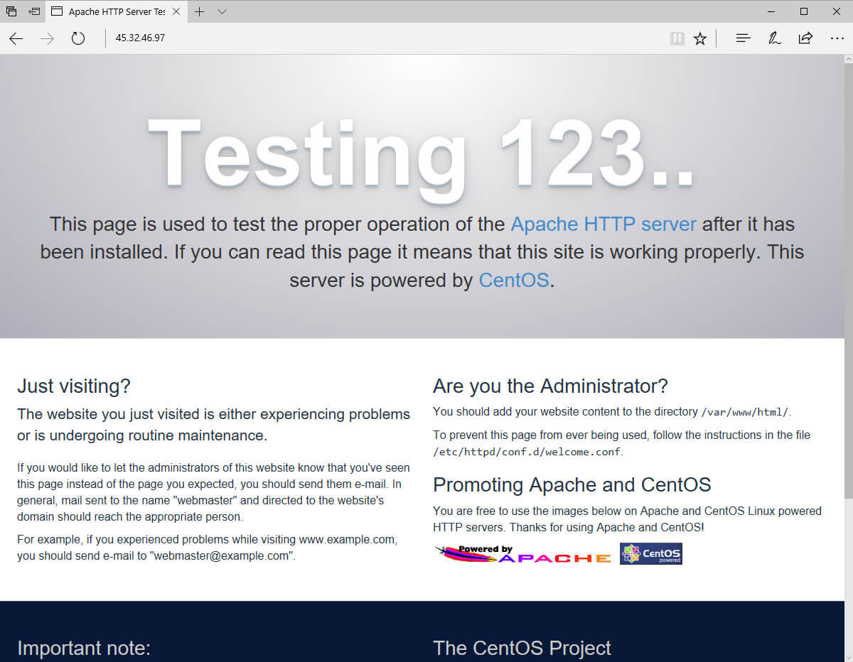 Apache Testing Page